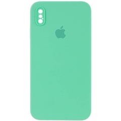 Чохол Silicone Case Square Full Camera Protective (AA) для Apple iPhone XS Max (6.5 "), Зелений / Spearmint