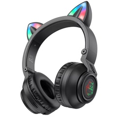 Накладні бездротові навушники BOROFONE BO18 Cat ear, Чорний