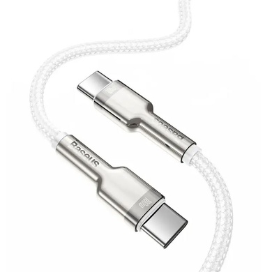 Дата кабель Baseus Cafule Series Metal Type-C to Type-C 100W (1m) (CATJK-C), Білий
