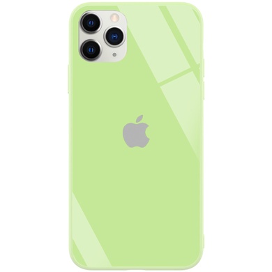 TPU+Glass чехол GLOSSY Logo series для Apple iPhone 11 Pro (5.8") Салатовый / Light green
