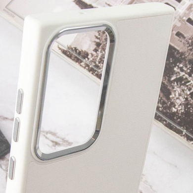 Кожаный чехол Bonbon Leather Metal Style для Samsung Galaxy S23 Ultra Белый / White