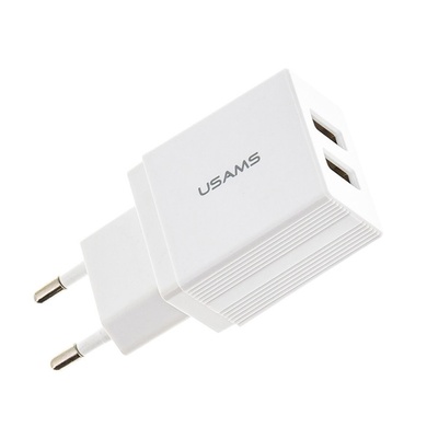 МЗП USAMS US-CC090 T24 2.1A Dual USB Travel Charger （EU）