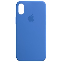 Чохол Silicone Case Full Protective (AA) для Apple iPhone X (5.8 ") / XS (5.8"), Синій / Capri Blue