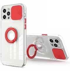 Чехол Camshield ColorRing TPU со шторкой для камеры для Apple iPhone 12 Pro Max (6.7") Красный