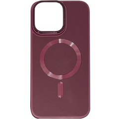 Шкіряний чохол Bonbon Leather Metal Style with MagSafe для Apple iPhone 11 (6.1"), Бордовый / Plum