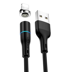 Дата кабель USAMS US-SJ352 U32 Magnetic USB to Lightning (1m) (2.4A), Чорний