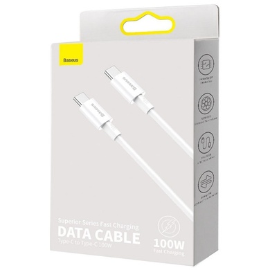 Дата кабель Baseus Superior Series Fast Charging Type-C to Type-C PD 100W (2m) (CATYS-C) Белый