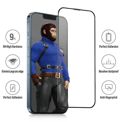 Захисне 2.5D скло Blueo Corning Gorilla Glass для Apple iPhone 15 Plus (6.7"), Чорний
