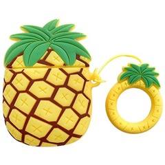 Силіконовий футляр Smile Fruits series для навушників AirPods 1/2 + кільце, Pineapple