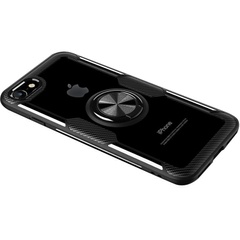 TPU+PC чохол Deen CrystalRing for Magnet (opp) для Apple iPhone 7 / 8 / SE (2020), Бесцветный / Черный