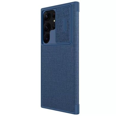 Шкіряний чохол (книга) Nillkin Qin Pro Cloth Camshield для Samsung Galaxy S23 Ultra, Синій