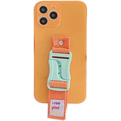 Чехол Handfree с цветным ремешком для Apple iPhone 11 Pro Max (6.5") Оранжевый