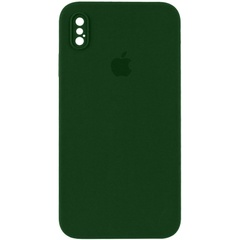 Чохол Silicone Case Square Full Camera Protective (AA) для Apple iPhone XS / X (5.8"), Зелений / Spearmint