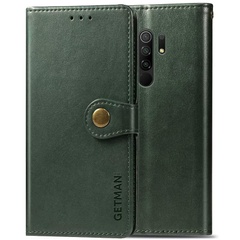 Шкіряний чохол книжка GETMAN Gallant (PU) для Xiaomi Redmi 9, Зелений