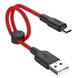 Дата кабель Hoco X21 Plus Silicone MicroUSB Cable (0.25m) Black / Red