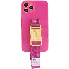 Чехол Handfree с цветным ремешком для Apple iPhone 11 Pro Max (6.5") Розовый