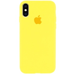 Чехол Silicone Case Full Protective (AA) для Apple iPhone X (5.8") / XS (5.8") Желтый / Yellow