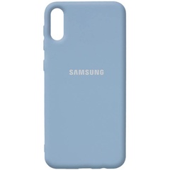 Чохол Silicone Cover Full Protective (AA) для Samsung Galaxy A02, Блакитний / Lilac Blue