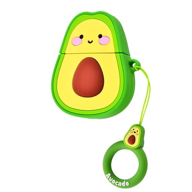 Силиконовый футляр Smile Fruits series для наушников AirPods 1/2 + кольцо Avocado