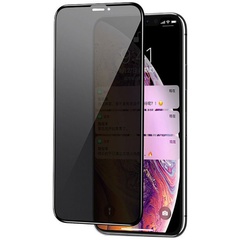 Защитное стекло Privacy 5D Matte (full glue) (тех.пак) для Apple iPhone 12 Pro / 12 (6.1") Черный