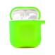 Силіконовий футляр з мікрофіброю для навушників Airpods 1/2, Салатовый / Neon green