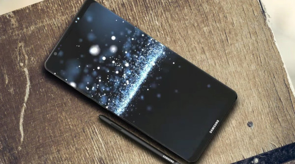 черный смартфон Galaxy Note 8 с большим экраном